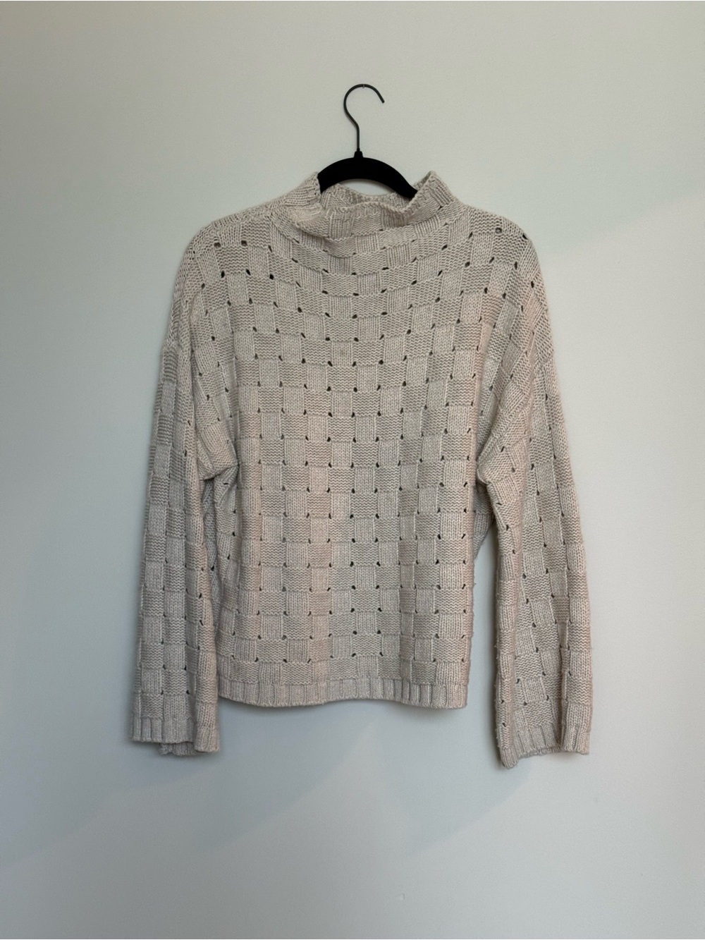 Banana Republic Tan Basket Weave Mock-neck Sweater - Picture 2 of 4